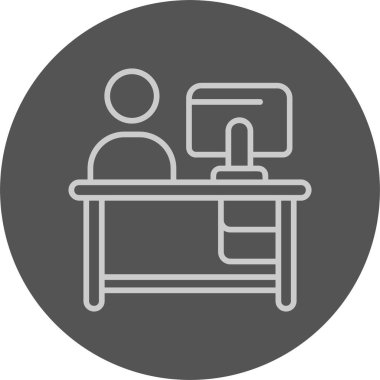 Ofis Simgesi ve İşyeri Sembolü Beyaz Arkaplanda İzole Edildi 