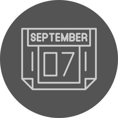7 Eylül takvim ikonu vektör illüstrasyonu