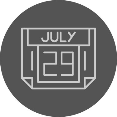 29 Temmuz tarihi, takvim ikonu vektör illüstrasyonu 