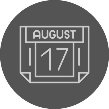 17 Ağustos tarihi, takvim simgesi vektör illüstrasyonu