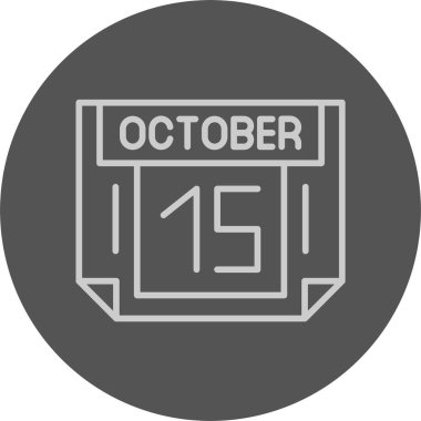 15 Ekim tarihi, takvim simgesi vektör illüstrasyonu