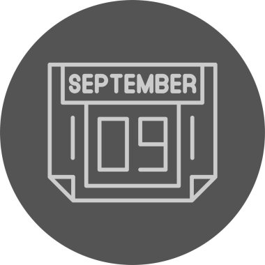 9 Eylül takvim ikonu vektör illüstrasyonu