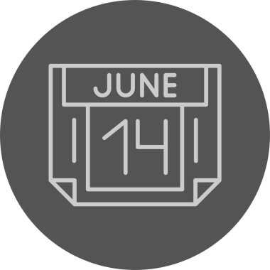 14 Haziran tarihi, takvim simgesi vektör illüstrasyonu 