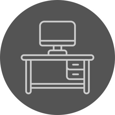 Ofis Simgesi ve İşyeri Sembolü Beyaz Arkaplanda İzole Edildi 