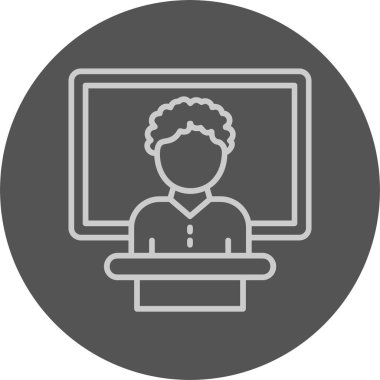 Dijital Edebiyat Simgesi, Beyaz Arkaplan Vektör İllüstrasyonu 