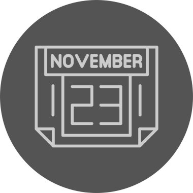 23 Kasım tarihi, takvim ikonu vektör illüstrasyonu