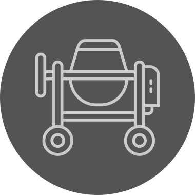 Çimento Karıştırıcı Web Simgesi, Basit İllüstrasyon