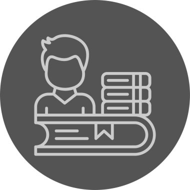 Kitap vektör simgesine sahip öğrenci