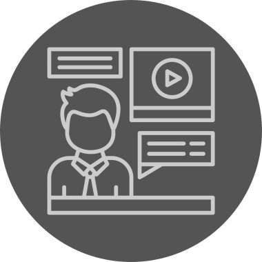 Röportaj vektörü simgesi, beyaz arkaplanda izole 