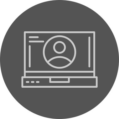 Profil web simgesi, basit illüstrasyon