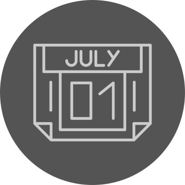 1 Temmuz tarihi, takvim simgesi vektör illüstrasyonu 