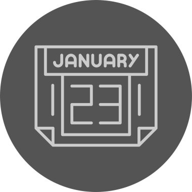 23 Ocak takvim ikonu vektör illüstrasyonu