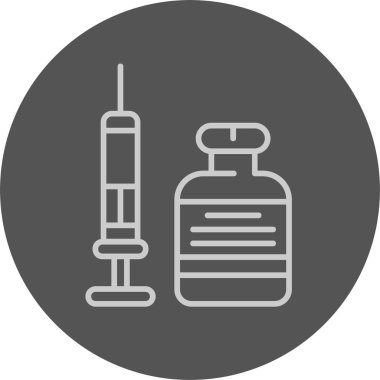 Enjeksiyon simgesi, vektör illüstrasyonu 