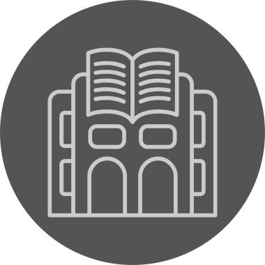 Beyaz arka plan üzerinde izole Kütüphane simgesi 