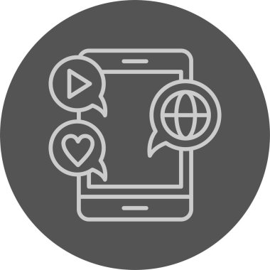 Sosyal Medya web simgesi basit illüstrasyon