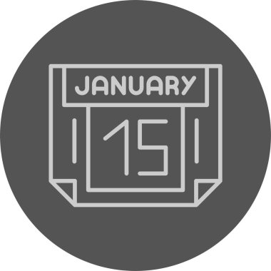 15 Ocak takvim ikonu vektör illüstrasyonu