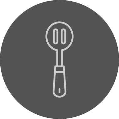 Slotted Spoon Simgesi Beyaz Arkaplanda İzole Edildi 