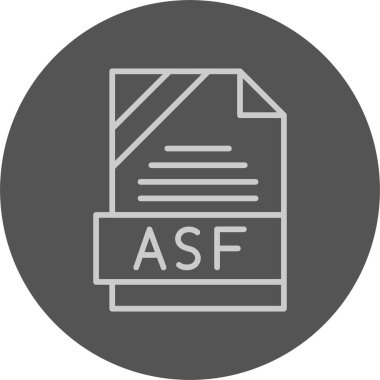 ASF dosya biçimi, web simgesi, vektör illüstrasyonu