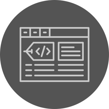 Meta Etiketleri Web Simgesi, Basit İllüstrasyon