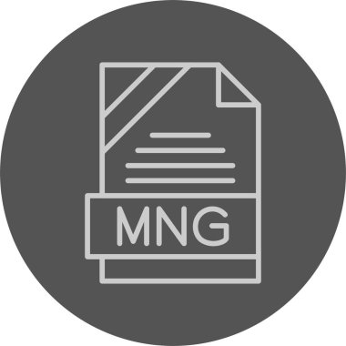 MNG file format, web icon, vector illustration clipart