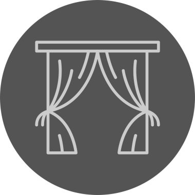 Perde simge vektör illüstrasyonu