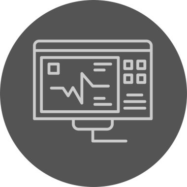 Ecg okuma web simgesi vektör illüstrasyonu