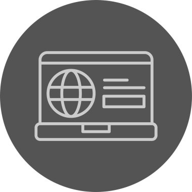 Çevrimiçi Web Simgesi, Basit İllüstrasyon