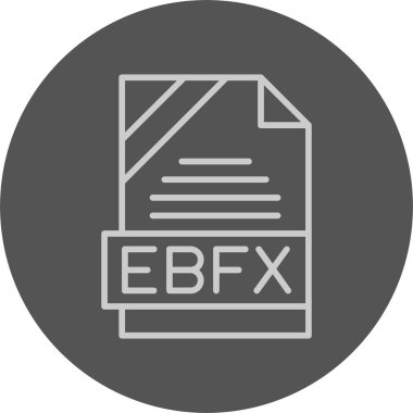 EBFX dosya biçimi, web simgesi, vektör illüstrasyonu