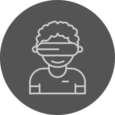 Sanal Gerçeklik Kulaklığı, dostum. VR simgesi. Beyaz arkaplanda izole edilmiş vektör