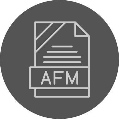 AFM  file format web icon vector illustration  