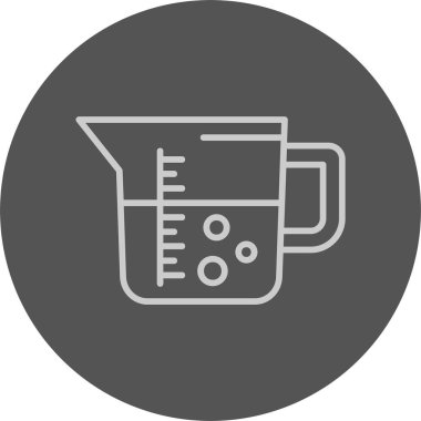 Sürahi ağ ikonu vektör illüstrasyonunu ölçülüyor