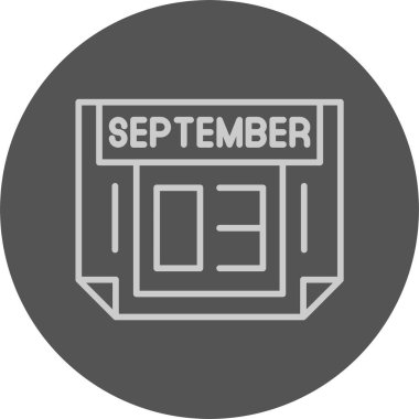 3 Eylül takvim ikonu vektör illüstrasyonu