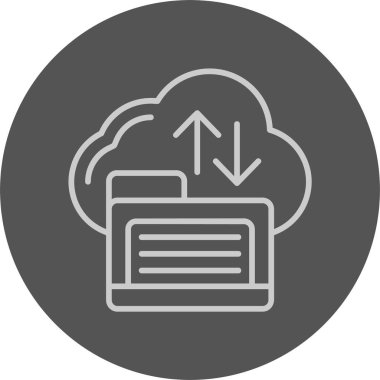 Bulut Depolama Ağı simgesi basit illüstrasyon