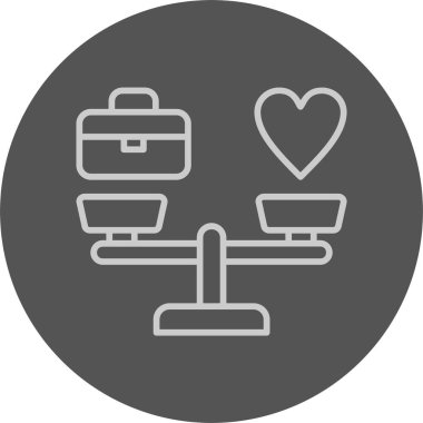 İş Hayatı Dengesi Web Simgesi, Basit İllüstrasyon