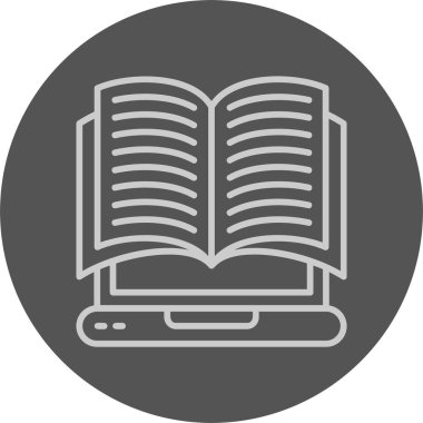 Dijital Edebiyat Simgesi, Beyaz Arkaplan Vektör İllüstrasyonu 