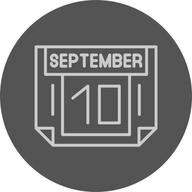 10 Eylül takvim ikonu vektör illüstrasyonu