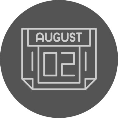2 Ağustos tarihi, takvim simgesi vektör illüstrasyonu