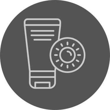 Beyaz arka plan üzerinde izole güneş kremi simgesi 