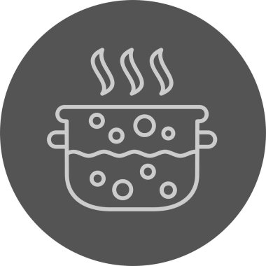 Su kaynama simgesi, vektör illüstrasyonu