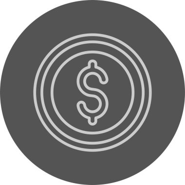 USD Dolar işareti web simgesi basit illüstrasyon 