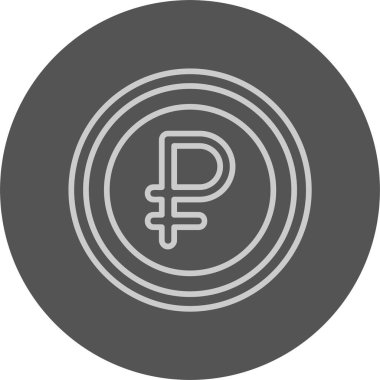 Rus Ruble para birimi simgesi, vektör illüstrasyonu