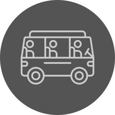 Otobüs Simgesi düzenlenebilir vektörü, izole edilmiş beyaz arkaplan