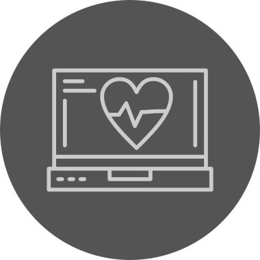 kalp atışı. Web simgesi basit illüstrasyon