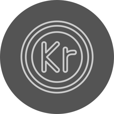 İsveç Krona para birimi simgesi, vektör illüstrasyonu