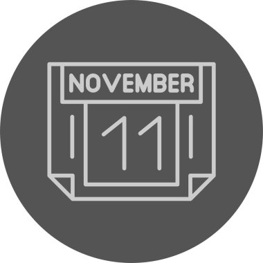 11 Kasım tarihi, takvim ikonu vektör illüstrasyonu