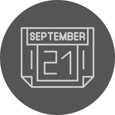 21 Eylül takvim ikonu vektör illüstrasyonu