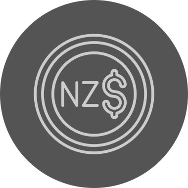 Yeni Zelanda Doları işareti web simgesi basit illüstrasyon 