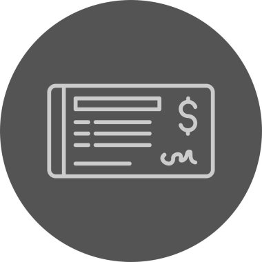 Maaş çeki Web Simgesi, Basit İllüstrasyon