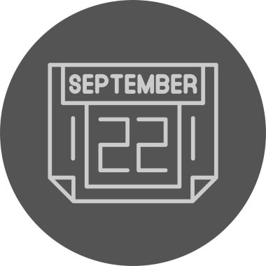 22 Eylül takvim ikonu vektör illüstrasyonu