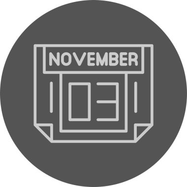 03 Kasım tarihi, takvim ikonu vektör illüstrasyonu